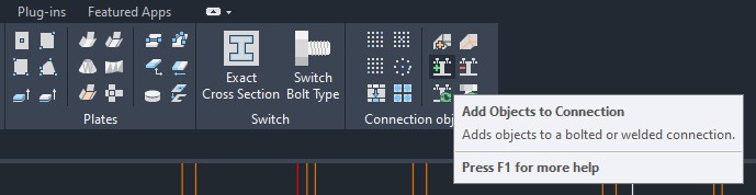 Add Objects To Connection in Advance Steel