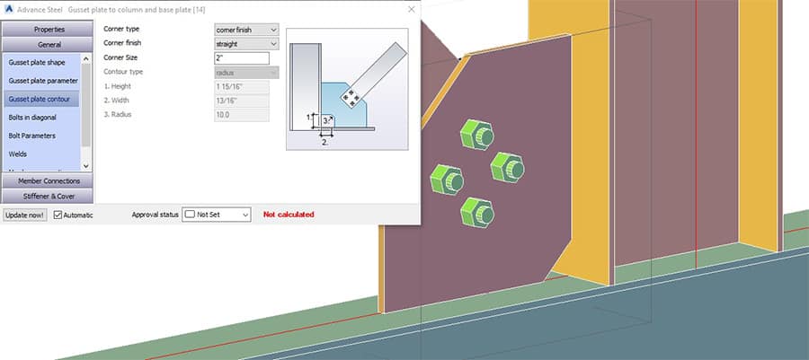 Advance Steel - Gusset Plate - Contour