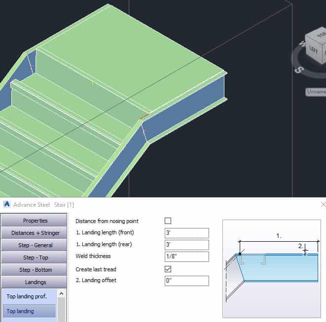 Create Last Tread Y - Stairs in Advance Steel