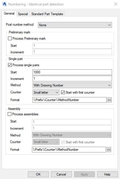 Numbering - Identical Part Detection - Advance Steel