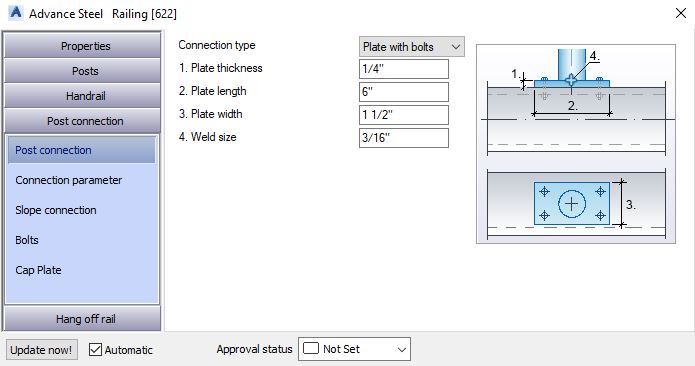 Post Connection Category - Advance Steel Tutorial