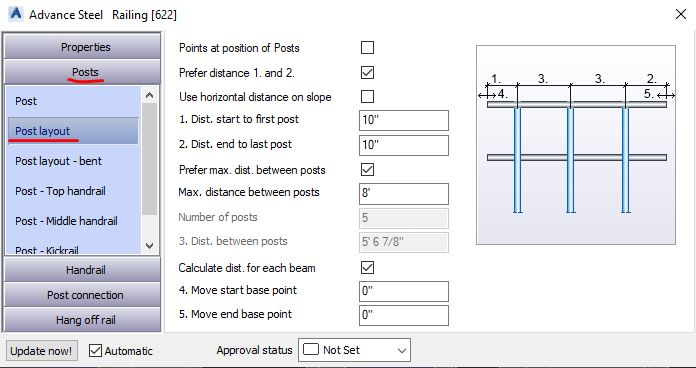 Posts - Post Layout - Advance Steel Railing Tutorial