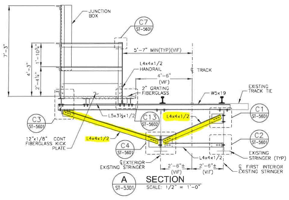 Section View - Slanted Beams