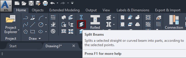 Split And Merge Beam in Advance Steel