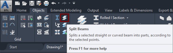 Split And Merge Beam in Advance Steel