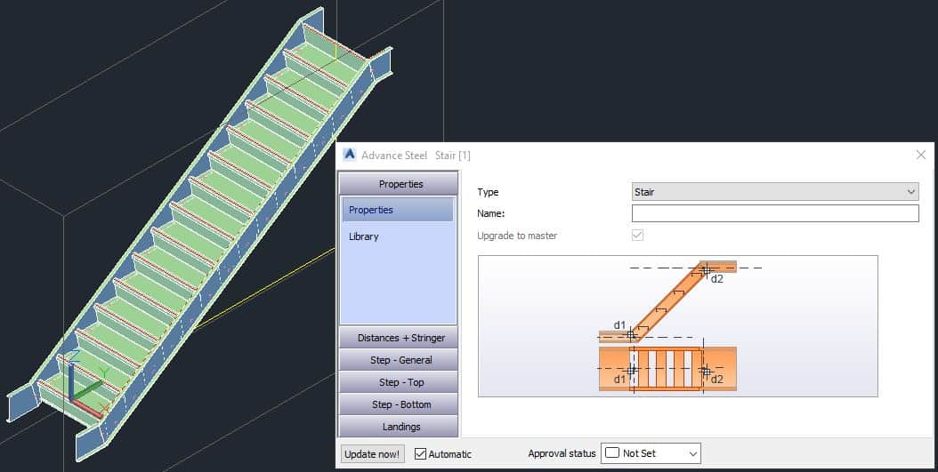 Stair Properties Dialog box - Advance Steel