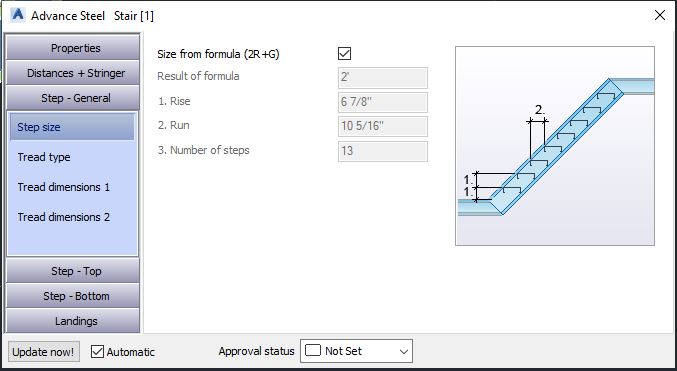 Step Size - Stairs - Advance Steel