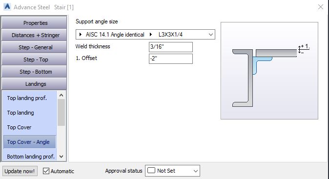 Top Cover - Angle - Stairs - Advance Steel