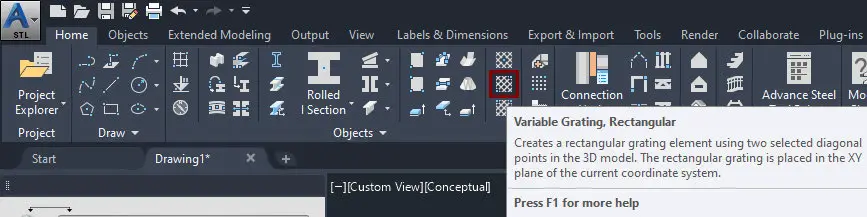 Variable Grating Rectangular