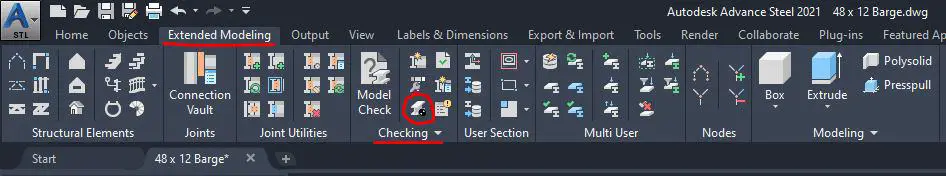 Access Center of Gravity tool from Extended Modeling tab