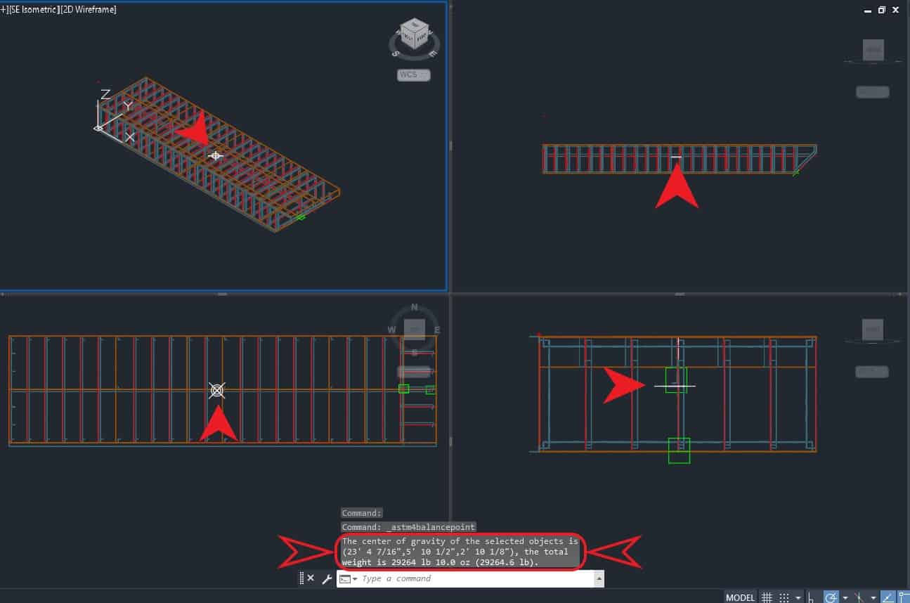 Finding Center Of Gravity And Weight Of The Model In Advance Steel