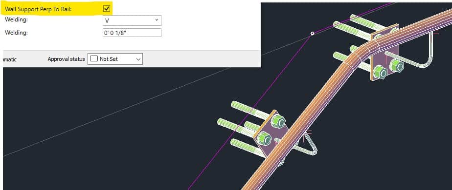 Wall Support Perp To Rail Checked- Advance Steel Tutorial