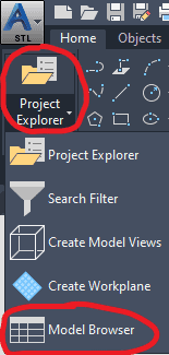 Model Browser in Advance Steel