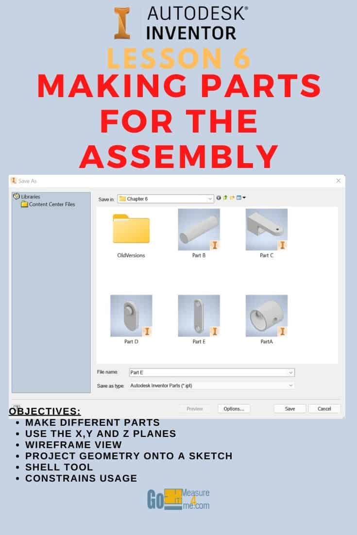 Autodesk Inventor Lesson 6 – Making Parts for the Assembly