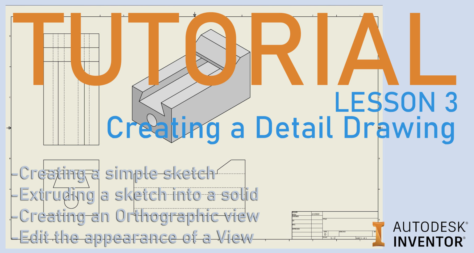 Invent Drawing Autodesk Inventor Lesson 3 – Creating a Detail Drawing – Go Measure 4 ...